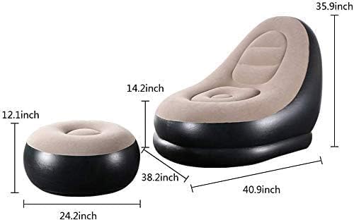LAVNIK Inflatable Recliner Sofa for Ultimate Relaxation Inflatable Lounge Chair with Footstool Durable Material Lightweight Portable Ideal for Home Office - Image 3