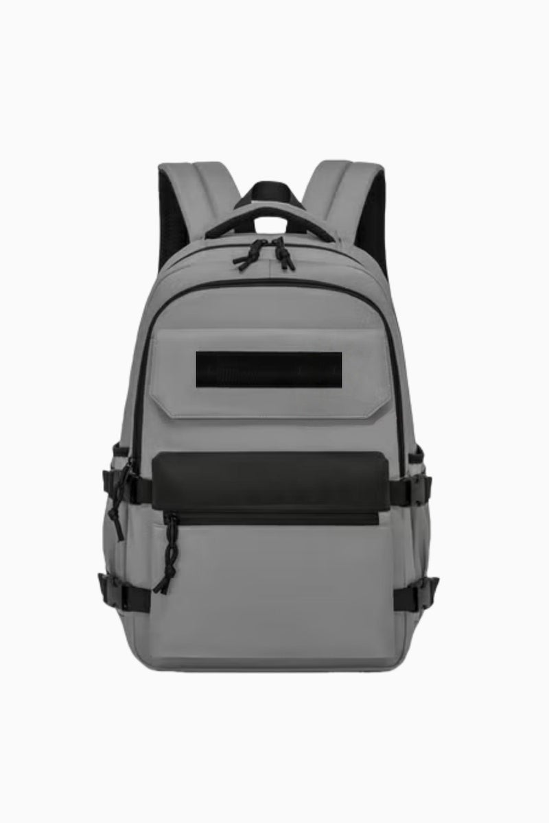 حقيبة ظهر عصرية للكمبيوتر المحمول باللون الرمادي الفاتح، حقيبة مدرسية للطلاب، حقيبة مدرسية مريحة، حقيبة مدرسية متينة، حقيبة مدرسية بحزام كتف قابل للتعديل، حقيبة مدرسية للطلاب ذات تصميم جمالي بسيط. - Image 1