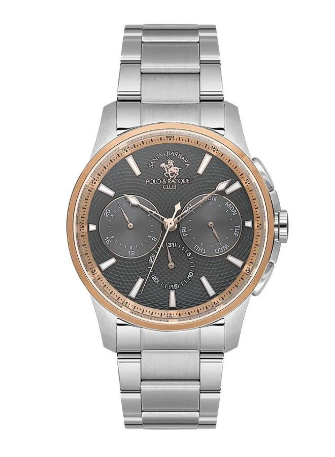 SANTA BARBARA POLO & RACQUET CLUB Santa Barbara Polo & Racquet Club - Legend Men's Watch | Stainless Steel Band with Steel Case | Analog | Round Dial | Mineral Glass | Japanese Quartz | Water Resistance 50 Meters