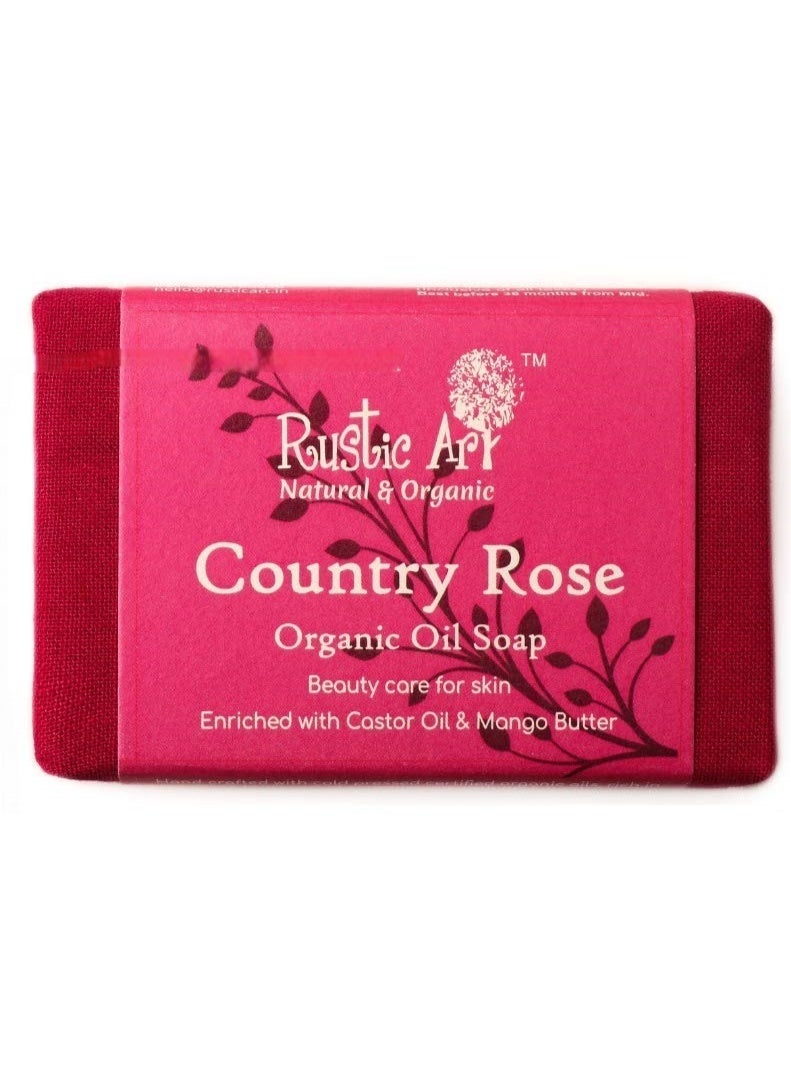 Rustic Art Country Rose Soap | coconut oil and Mango Butter | Deep Cleansing, Radiant Skin | Aloe Vera Extract | Handmade Organic | For Women & Men | 100g - Image 1