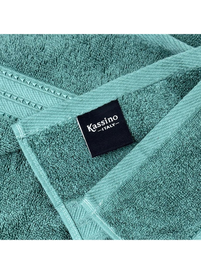 كاسينو Kassino Jumbo Face Towel (12 Pack, 33x33 cm) - 580 GSM Large Face Towels,100% Combed Cotton, Soft & Quick-Dry Towels, Highly Absorbent, Double Stitched Hotel Quality Towels | Sea Green - Image 4