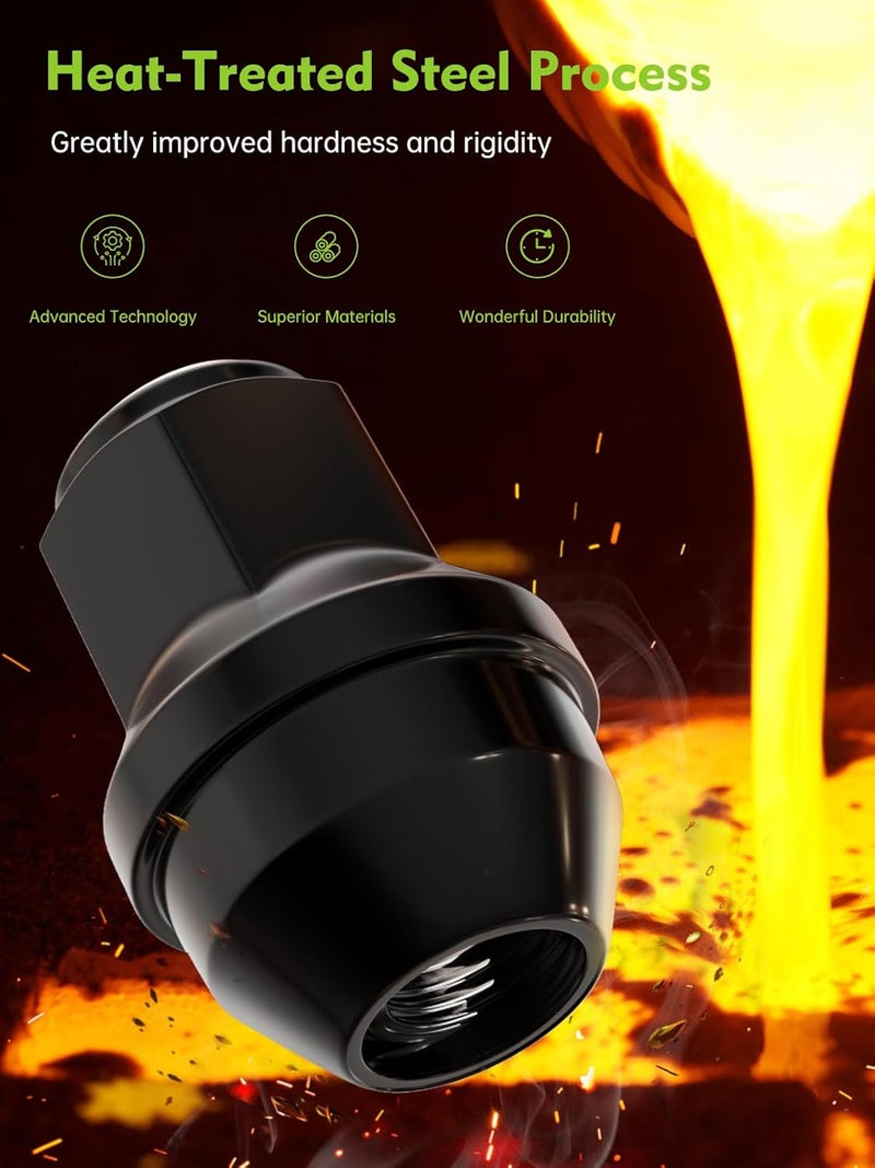AUTOPTIM M14x1.5 Closed End Lug Nuts - Black, 24pcs for Ford F150, Expedition, Lincoln Navigator - Image 5