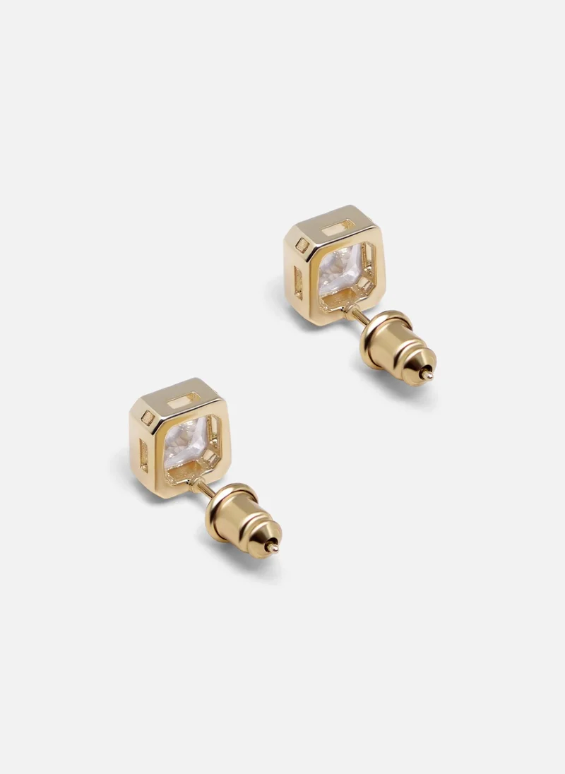 ليتشي أقراط مربعة مرصعة بالزركون