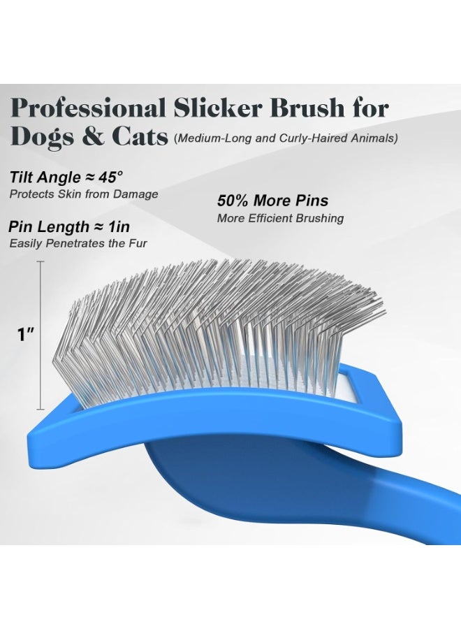 general 2PCS Slicker Brush for Dogs & Pet Comb,Professional Dog Grooming Brush (Goldendoodles,Poodles,Labradoodles) with Extra Long Pins to Effectively Remove Tangles, Knots and Mats - Image 3