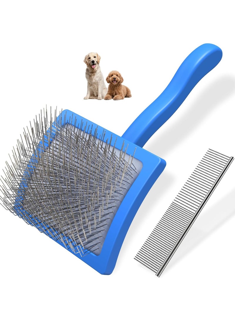 general 2PCS Slicker Brush for Dogs & Pet Comb,Professional Dog Grooming Brush (Goldendoodles,Poodles,Labradoodles) with Extra Long Pins to Effectively Remove Tangles, Knots and Mats - Image 1