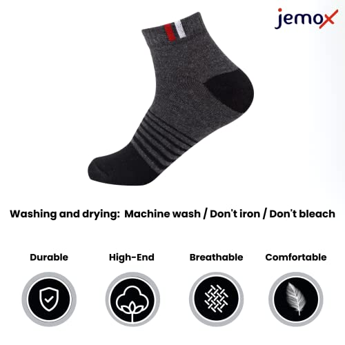 JEMOX Ankle Length Socks For Men And Women - Pack Of 3 Multicoloured - Image 3