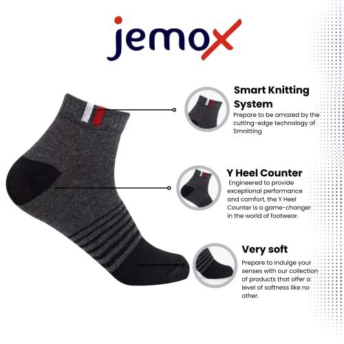 JEMOX Ankle Length Socks For Men And Women - Pack Of 3 Multicoloured - Image 2