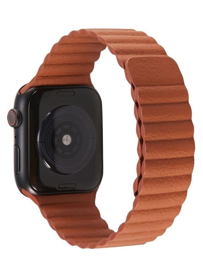 BGM Two Loop Magnetic Replacement Watchband For Apple Watch Series 6/SE/5/4 40mm - 3/2/1 38mm Brown