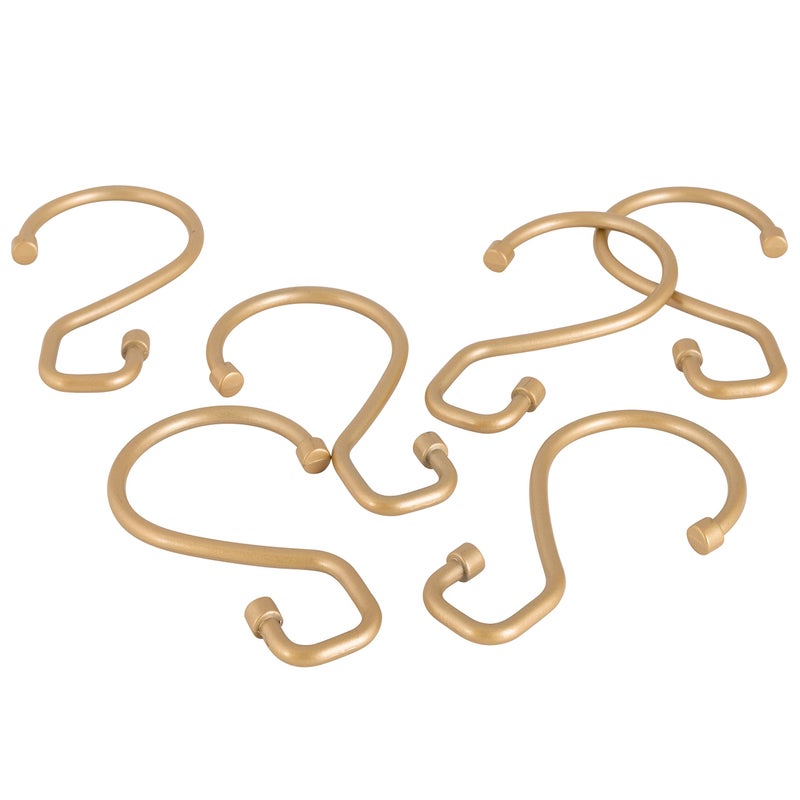 Bath Bliss 12 Pack S-Hook Shower Curtain Rings | Bathroom | Metal S Shaped Hooks | Easy Glide | Easy to Install | Hang Mugs, Pans, Towels | Satin Gold - Image 2