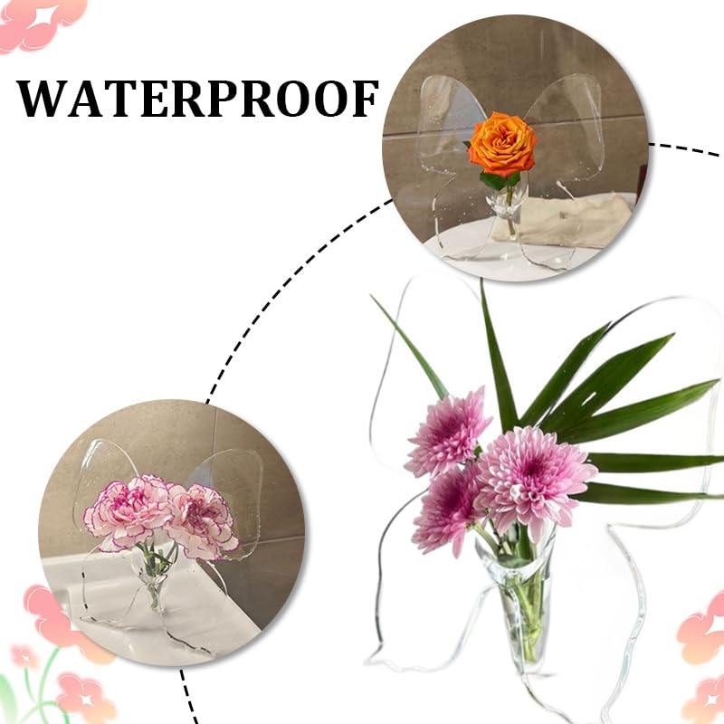 HASTHIP® Clear Acrylic Butterfly Vase Acrylic Frame Art Deco Decoration of Consoles and Various Desktops - Image 4