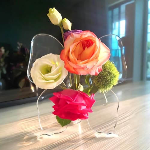 HASTHIP® Clear Acrylic Butterfly Vase Acrylic Frame Art Deco Decoration of Consoles and Various Desktops - Image 1