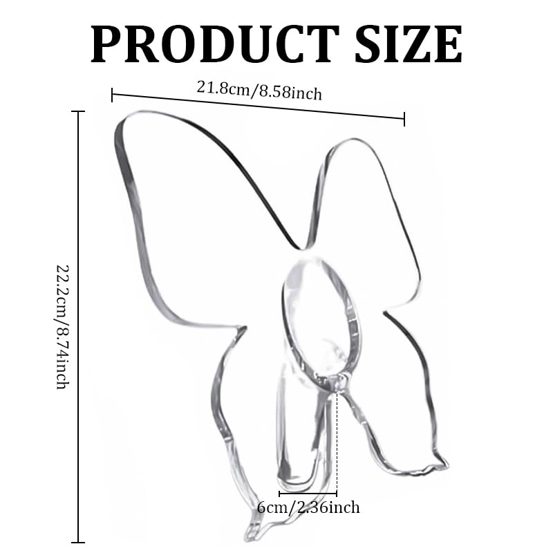 HASTHIP® Clear Acrylic Butterfly Vase Acrylic Frame Art Deco Decoration of Consoles and Various Desktops - Image 3