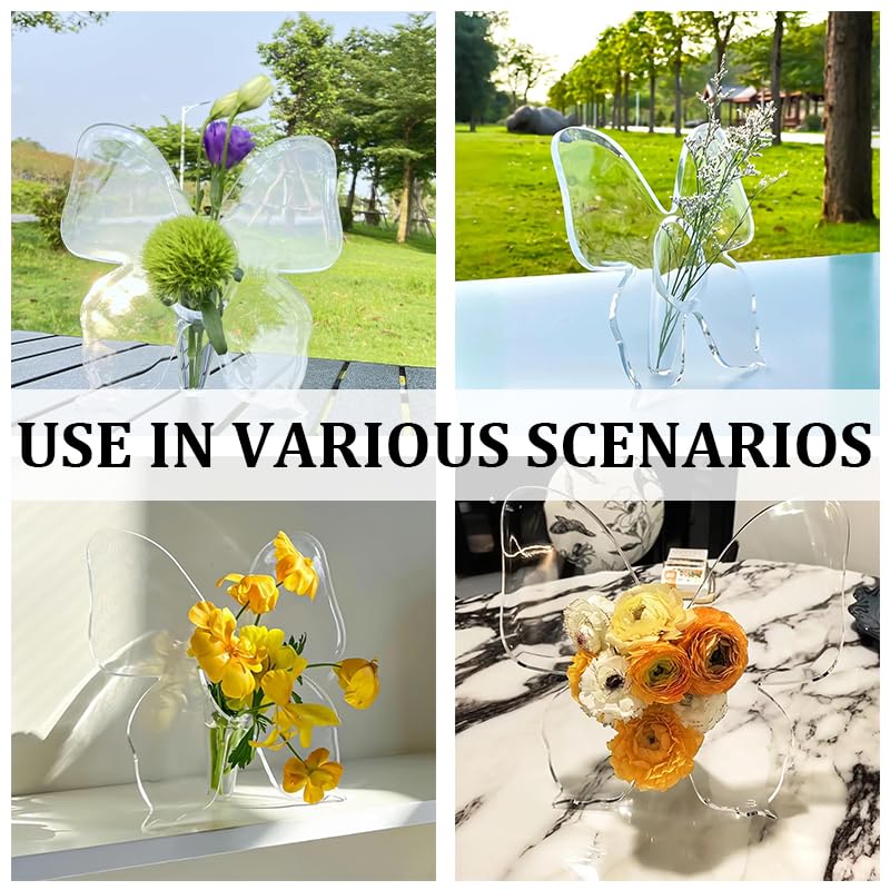 HASTHIP® Clear Acrylic Butterfly Vase Acrylic Frame Art Deco Decoration of Consoles and Various Desktops - Image 5
