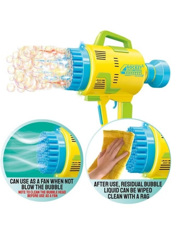 JAJEEK "New 48-Hole Bubble Blower Gun with Colorful LED Lights | Rocket Launcher Bubble Maker, Foam Blaster for Kids, Fun Outdoor Toy, Party Favors & Gifts for Toddlers" - Image 2