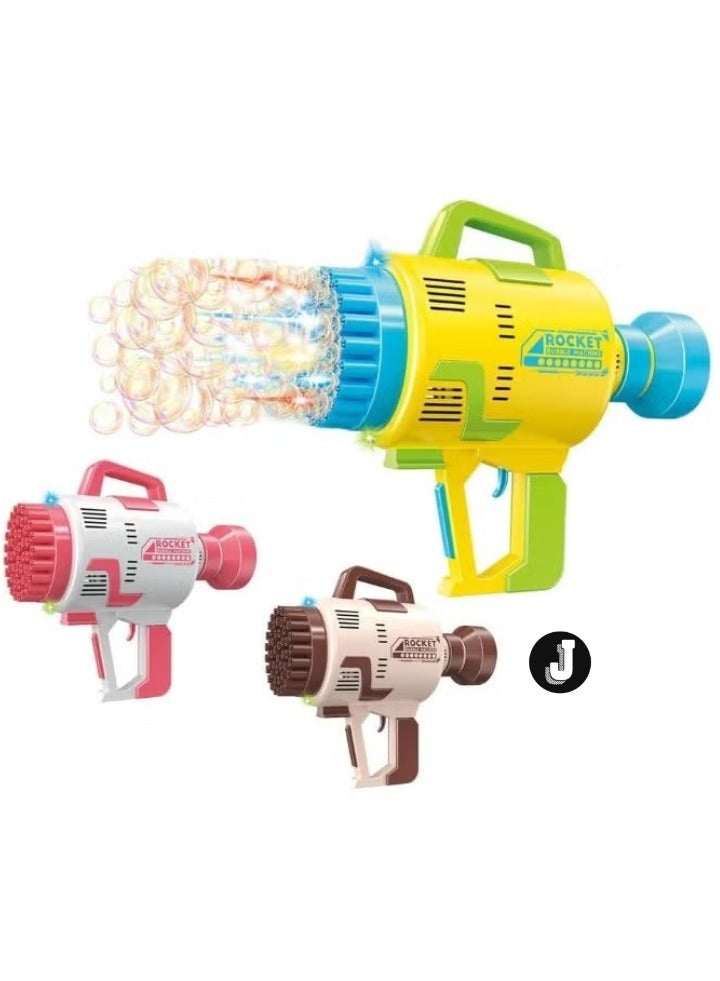 JAJEEK "New 48-Hole Bubble Blower Gun with Colorful LED Lights | Rocket Launcher Bubble Maker, Foam Blaster for Kids, Fun Outdoor Toy, Party Favors & Gifts for Toddlers" - Image 1