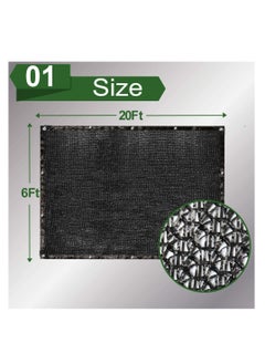KASTWAVE Sunblock Shade Cloth Net Black Resistant 6x20 Ft Garden Shade Mesh Tarp for Plant Cover Greenhouse Plants Black Sunblock Shade Cloth Taped Edge Grommets Garden Flower Plant Greenhouse Barn Kennel  - Image 2