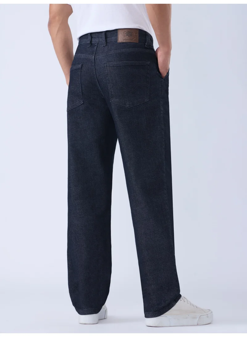 The Souled Store  The Souled Store Retro Line: Men and Boys Zip Fly Dark Indigo Solid Cotton Spandex Blend Straight Fit Lightweight Pleated Front Everyday Streetwear Jeans for Men | Best Price UAE