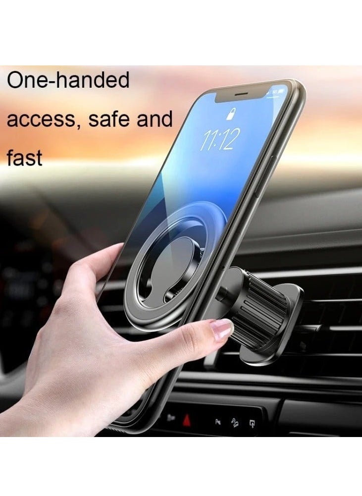 Bastec BC1250 2-in-1 MagSafe Magnetic Car Phone Holder – 360° Rotating Design