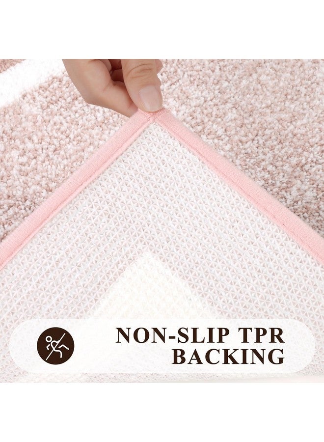 Pauwer 3 Piece Bath Mat Set, Non Slip Plush Rugs, Absorbent Shaggy Set With U-Shaped Contour Toilet Mat for Bathroom, Bedroom, Living Room - Dusty Pink - Image 5