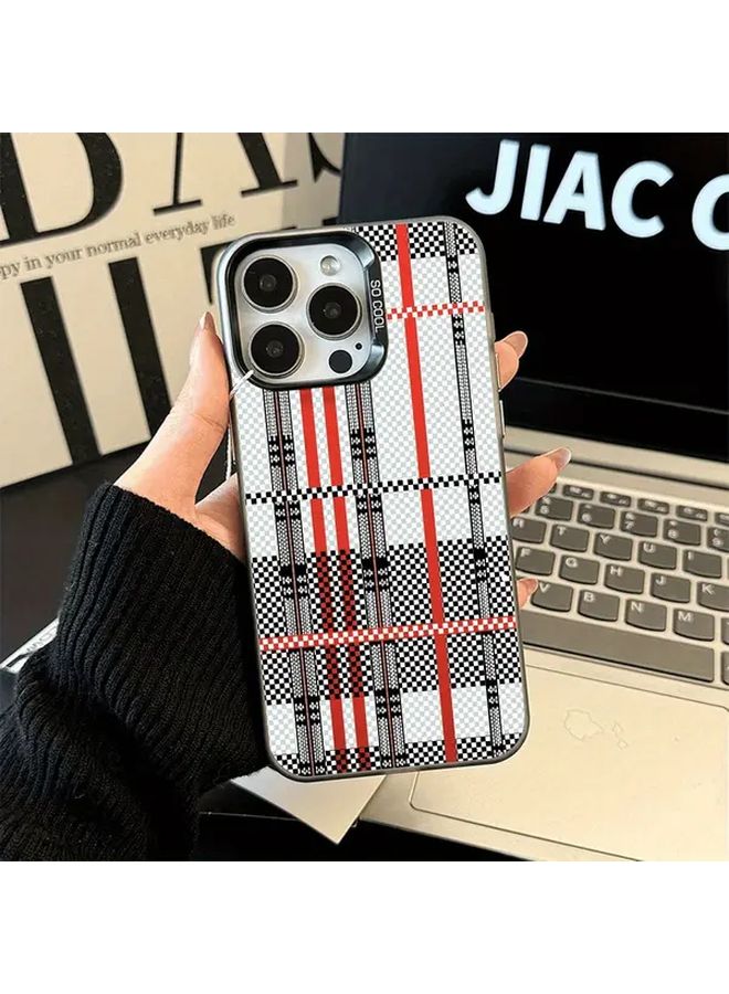 غطاء هاتف آي فون 16 بلس بثلاثي البوليمر الحراري متعدد الألوان مع تصميم مخطط - Image 4