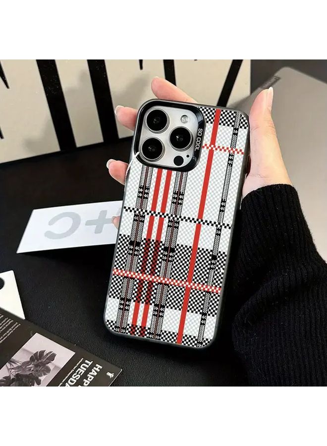 غطاء هاتف آي فون 16 بلس بثلاثي البوليمر الحراري متعدد الألوان مع تصميم مخطط - Image 2
