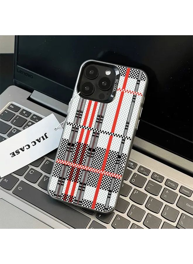 غطاء هاتف آي فون 16 بلس بثلاثي البوليمر الحراري متعدد الألوان مع تصميم مخطط - Image 5