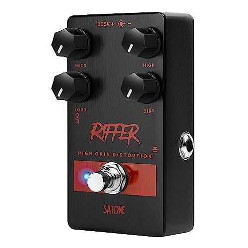 Satone S811 Riffer High Gain Distortion Electric Guitar Effect Pedal High Gain Distortion Effect Preset Acoustic Metal Pedal with True Bypass - Image 1