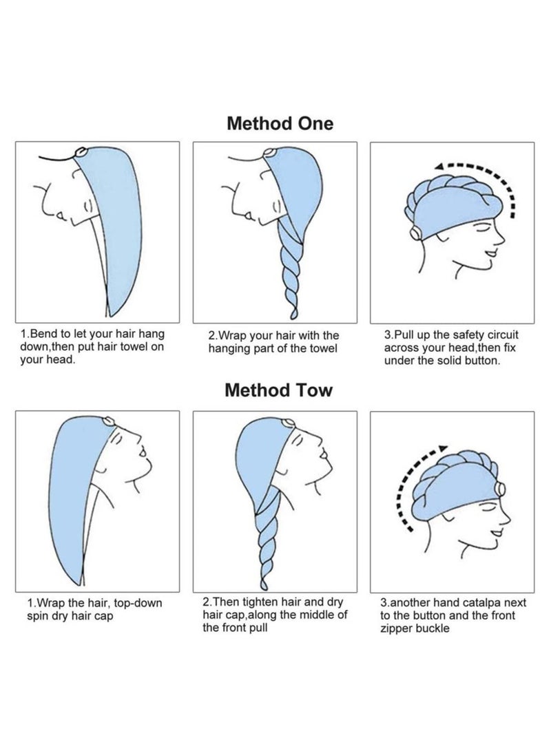 ORiTi Absorbent Microfiber Hair Towel 2 Pack Quick Dry Hair Turban Wraps Twist Hair Drying Towel With Elastic Loop, PINK AND RED - Image 3