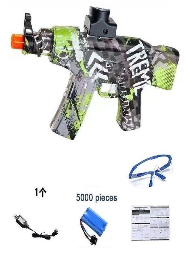 fashionhome - AK 47 Shape Electric Automatic Hydrogel Balls Blaster Gun with Safety Goggles and 5000 Gel Balls for Outdoor Activity - Image 1