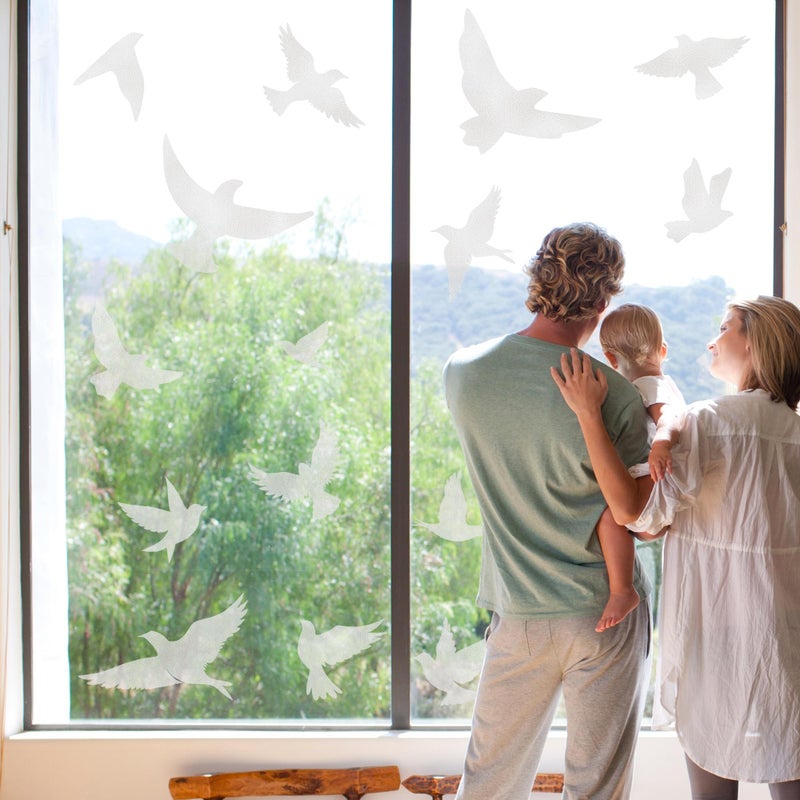 Traplace 9 Sheets Bird Window Clings, Protect and Save Bird Strikes Window Stickers, Glass Door Stickers Decals, Stop Birds Flying into Windows Accessories Home Decorations - Image 4