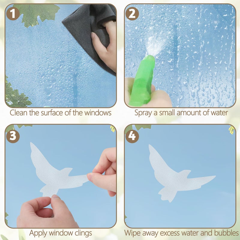 Traplace 9 Sheets Bird Window Clings, Protect and Save Bird Strikes Window Stickers, Glass Door Stickers Decals, Stop Birds Flying into Windows Accessories Home Decorations - Image 3
