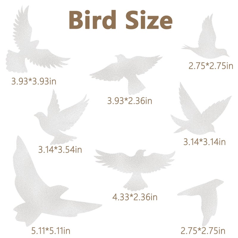 Traplace 9 Sheets Bird Window Clings, Protect and Save Bird Strikes Window Stickers, Glass Door Stickers Decals, Stop Birds Flying into Windows Accessories Home Decorations - Image 2