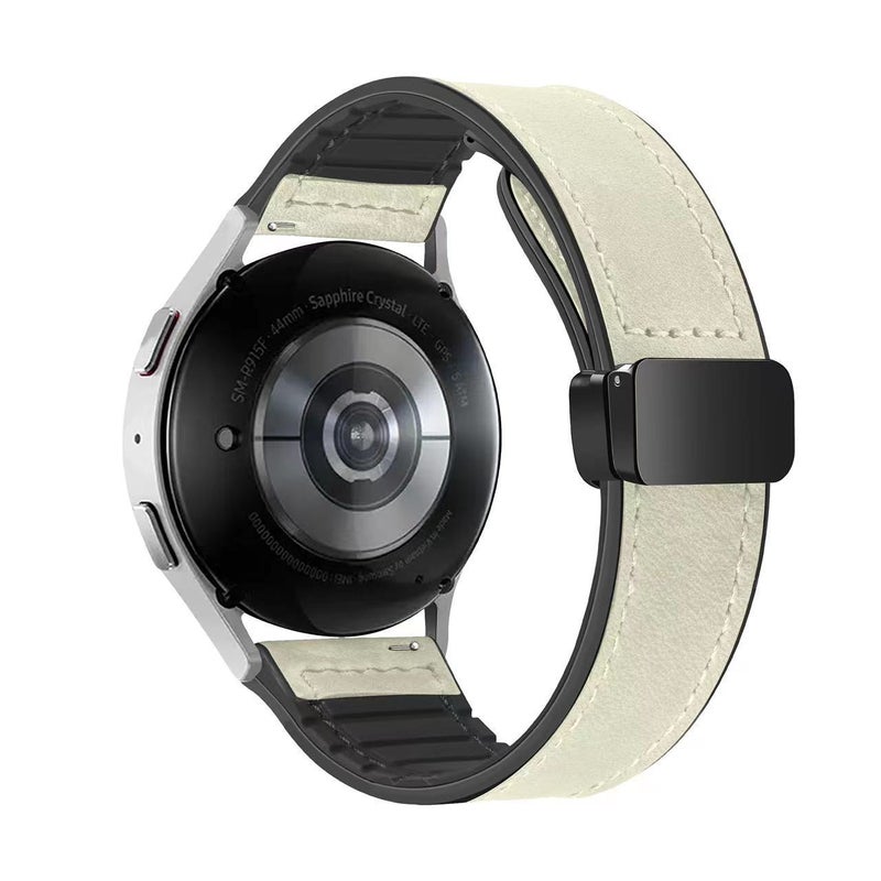 حزام ساعة مغناطيسي من جلد السيليكون بنمط الحصان المجنون مناسب لساعة هواوي Watch5 وساعة شياومي S4 وساعة 9Pro وساعة سامسونج 3 - Image 1