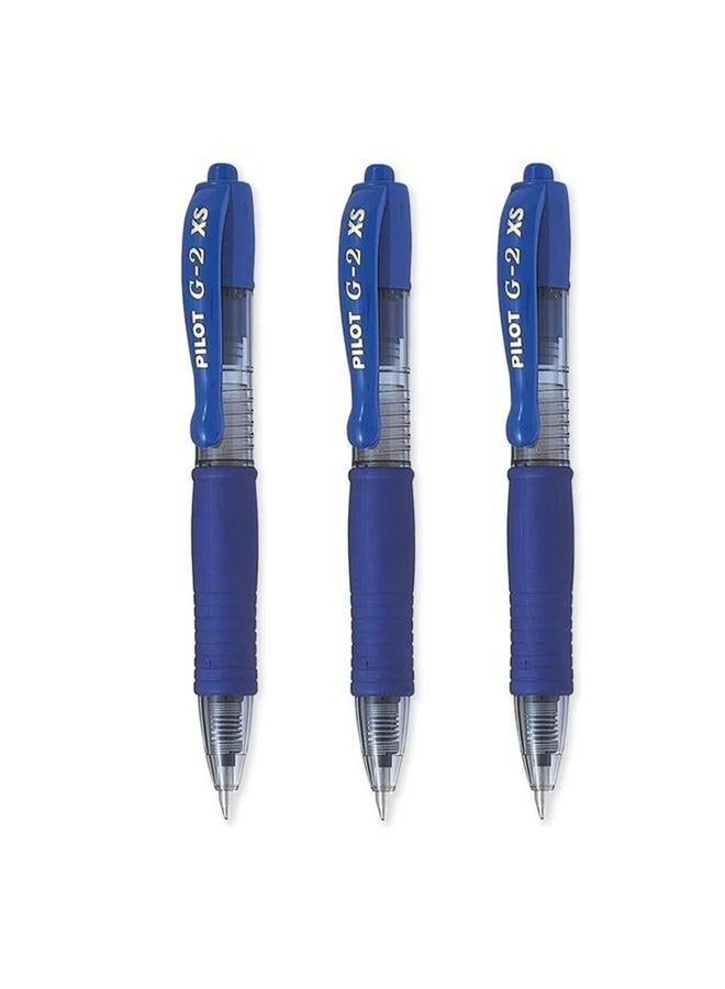 PILOT G2-XS7 Pixie - Mini Rollerball Pens - 0.7mm Nib 0.4mm Line Width - Blue (3) - Image 1