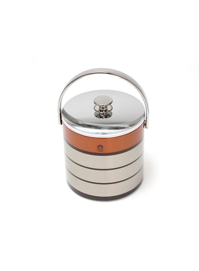 Peacock 1.6L Stainless Steel Ice Pail with Handle and Tong in Copper Bronze, Premium Insulated Chiller Bucket with Lid and Strainer Grate Made in Japan for Home Bar Cocktail Parties - Image 4