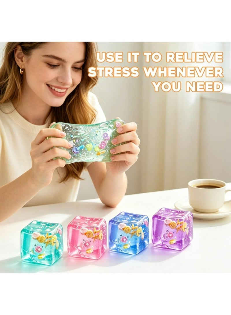 YOUGE Squishy Stress Relief Toy,Novelty Toys Realistic Squeezeable 3D Cartoon Character Figurine with Cube, Realistic Sandwich Design for Anxiety and Relaxation, Perfect Desk Accessory and Fun Fidget Toy for Adults, Ideal for Stress Relief(Purple) - Image 5