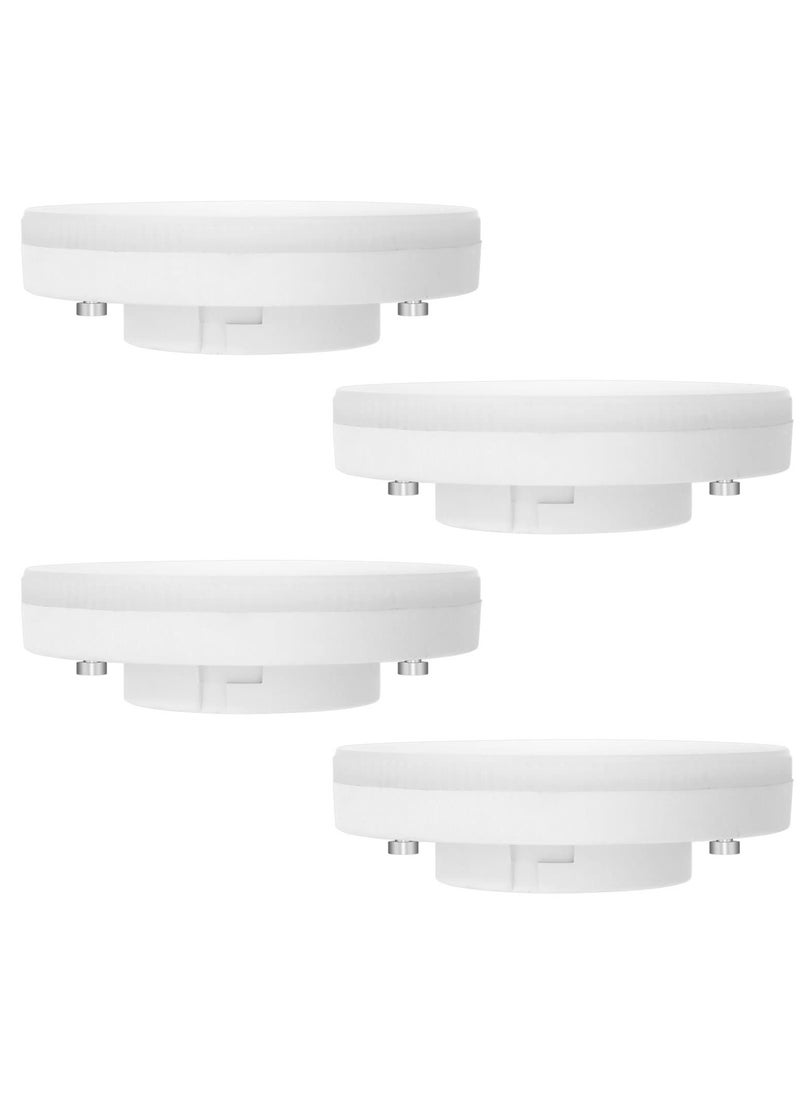 GX53 LED Bulb 7W Cool White 6000K, Replace 50W GX53 Halogen or GX53 CFL, 665LM, AC 220V, 120° Beam Angle, Non Dimmable, Energy Saving, Puck Light, Under Cabinet Lighting for Kitchen, 4 Pack