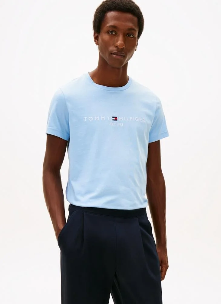 TOMMY HILFIGER Logo Embroidery Slim Jersey T-Shirt