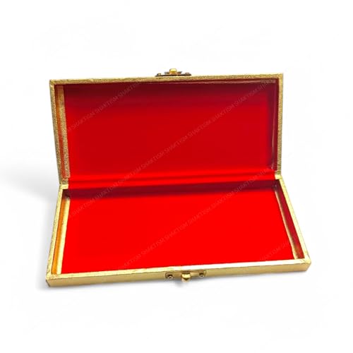 SHAKTISM Decorative and Attractive Cash Box With Clip Lock, Shagun, Jewellery, Money Box Envelop Wedding, Gift Box, Bangel box (Pack of 1Pc) (Golden-RectangleFlower-Design) - Image 2