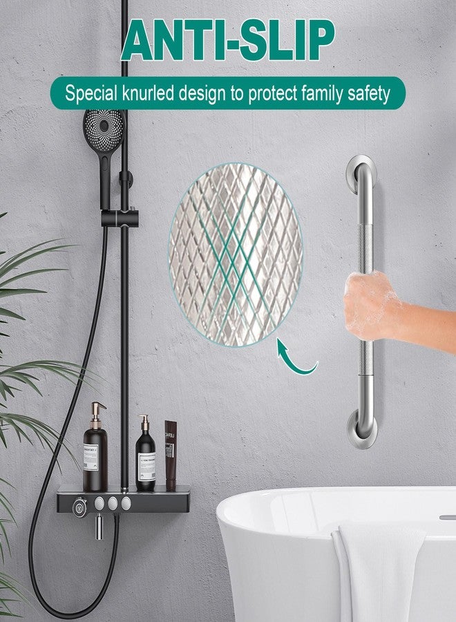 Fertoriy 2 Pack 16 Inch Grab Bars for Bathtubs and Showers, Safety Bathroom Shower Grab Bars for Seniors Holds up to 500LBs, Handicap Grab Bars Stainless Steel, Anti Slip Shower Handle for Wall, Elderly - Image 4