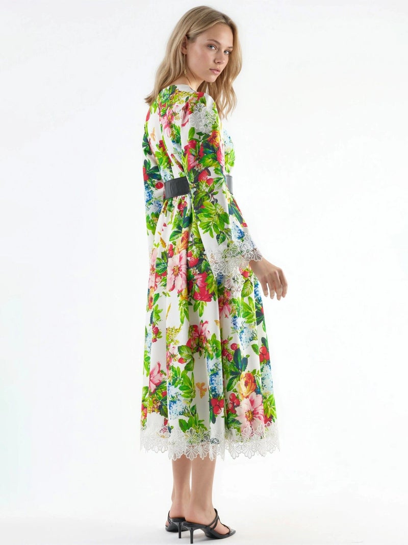 Jennyfer Floral Belted A-Line Midi Dress - Image 2