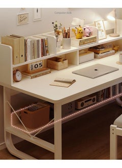 AIWANTO Desk with Storage PC Multifunctional Home Office Modern Laptop Sturdy Shelves Simple Stylish Workstation Study Table Wood 120x102x60cm  - Image 3