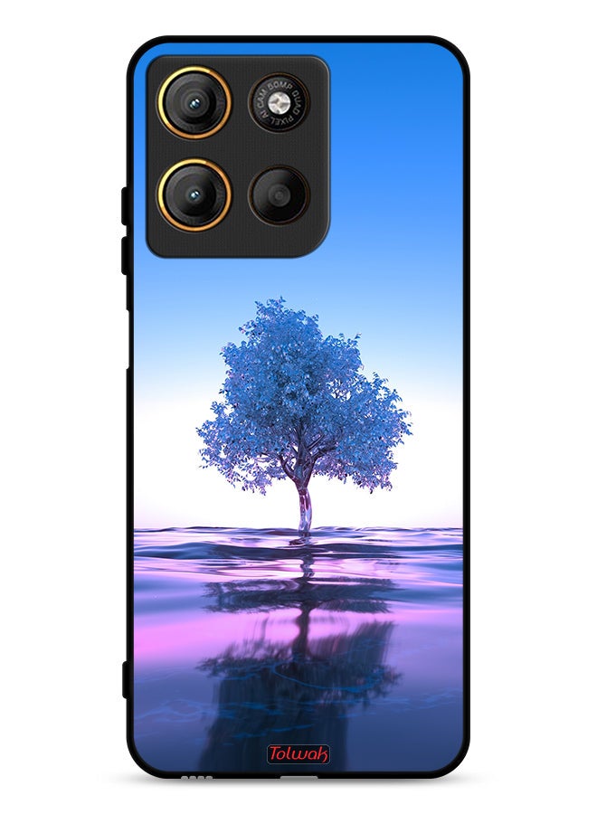 Tolwak Motorola Moto G15 Protective Case Cover Tree Neon Body Of Water Reflection Digital Art