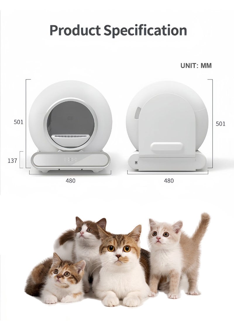 Kidle Intelligent Automatic Cleaning Pet Cat Litter Box Cat Toilet Box Large Capacity 48*48*50.1cm  - Image 4