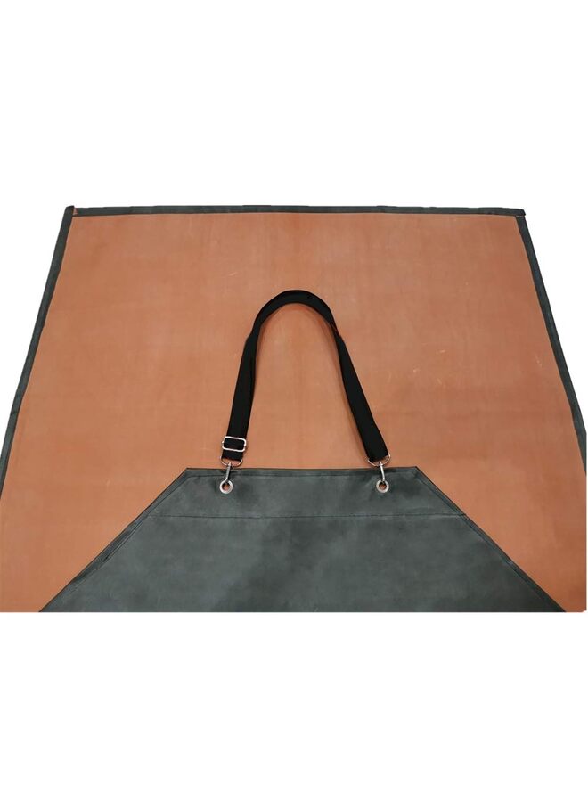 مريلة مطاطية سميكة، 47.2 بوصة × 33.5 بوصة، مريلة طويلة مقاومة، مآزر عمل قابلة للتعديل لغسل الأطباق، وتنظيف الأسماك، والبستنة، والعمل في المختبر، والجزار، وتزيين الكلاب، باللون الأسود والأحمر - Image 2