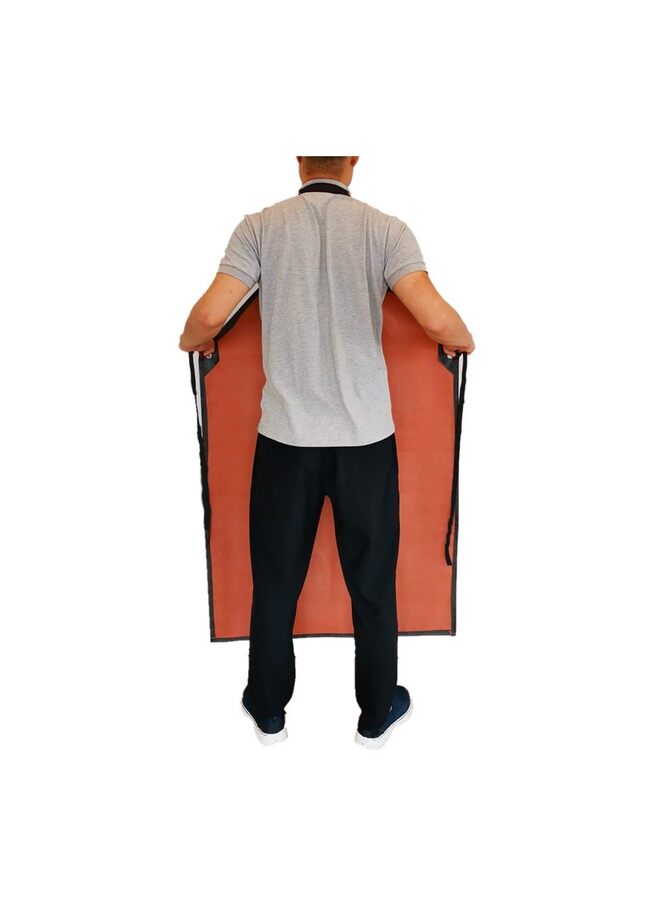 مريلة مطاطية سميكة، 47.2 بوصة × 33.5 بوصة، مريلة طويلة مقاومة، مآزر عمل قابلة للتعديل لغسل الأطباق، وتنظيف الأسماك، والبستنة، والعمل في المختبر، والجزار، وتزيين الكلاب، باللون الأسود والأحمر - Image 3