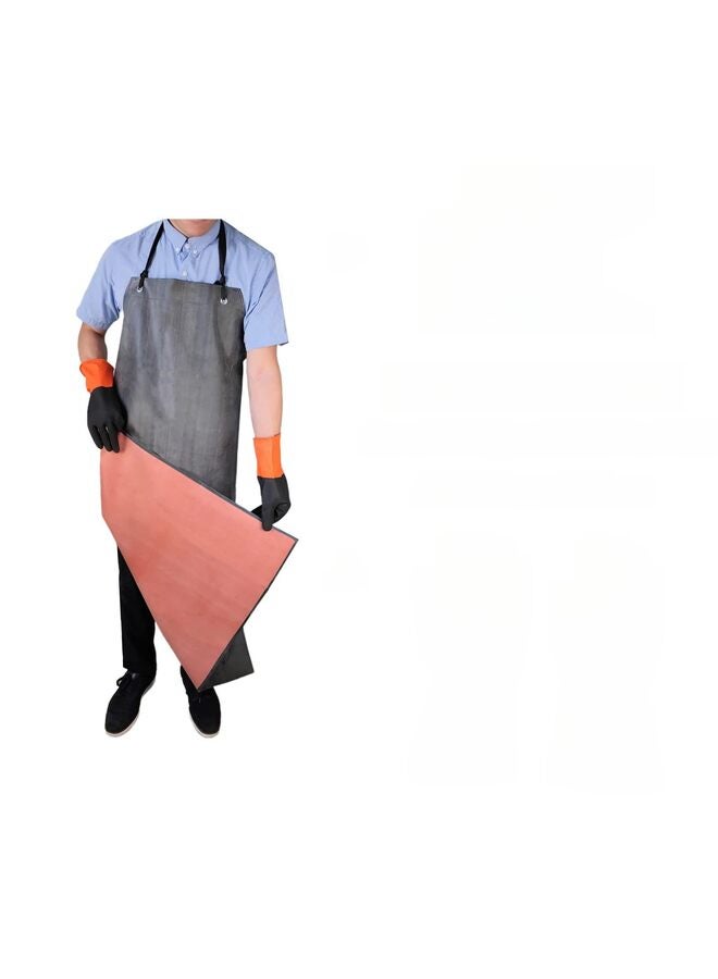 مريلة مطاطية سميكة، 47.2 بوصة × 33.5 بوصة، مريلة طويلة مقاومة، مآزر عمل قابلة للتعديل لغسل الأطباق، وتنظيف الأسماك، والبستنة، والعمل في المختبر، والجزار، وتزيين الكلاب، باللون الأسود والأحمر - Image 4