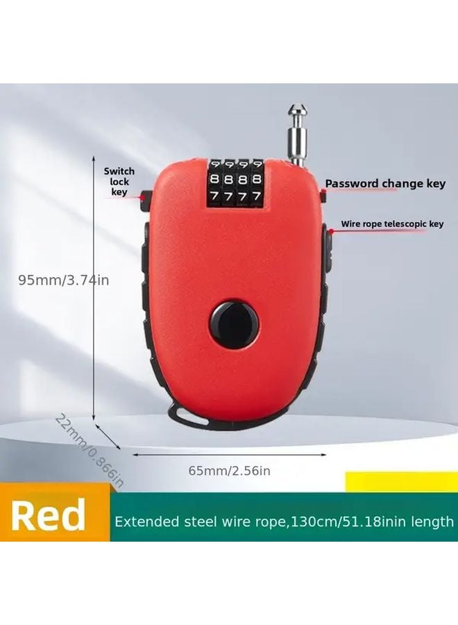 Black Wire Rope Lock for Helmets Baby Carriages Alloy ABS Lock Box Telescopic Design - Image 5