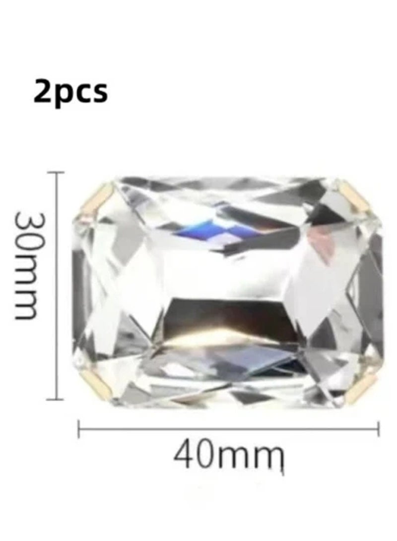 Daytoyz 2Pcs Glass Crystal Shoe Decorations Clip Clamp Wedding Bride Removable Shoes Charm Buckle Rhinestone Clips Women - Image 2