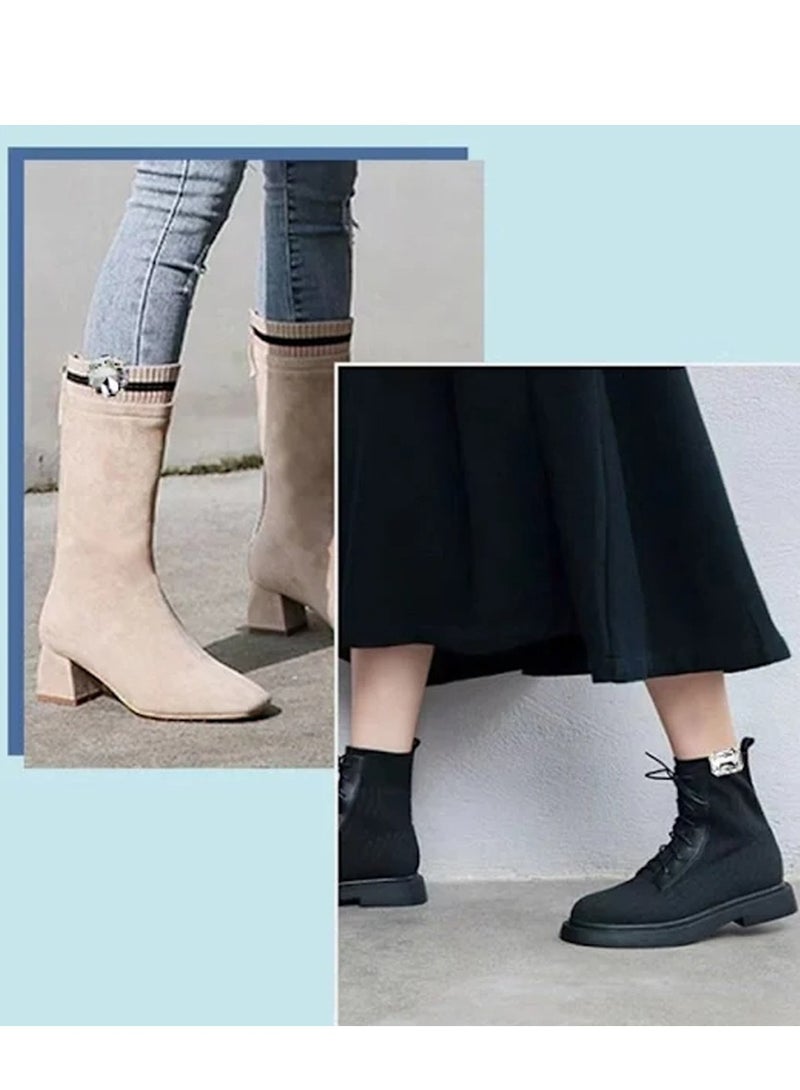 Daytoyz 2Pcs Glass Crystal Shoe Decorations Clip Clamp Wedding Bride Removable Shoes Charm Buckle Rhinestone Clips Women - Image 4